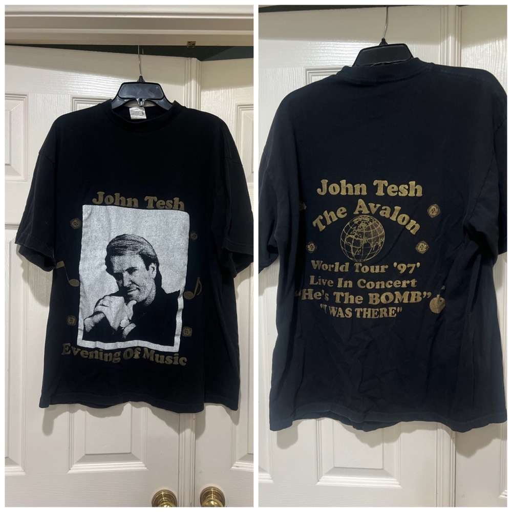 VNTG 90s John Tesh "The Avalon World Tour '97 Live In Concert" t-shirt size Xl